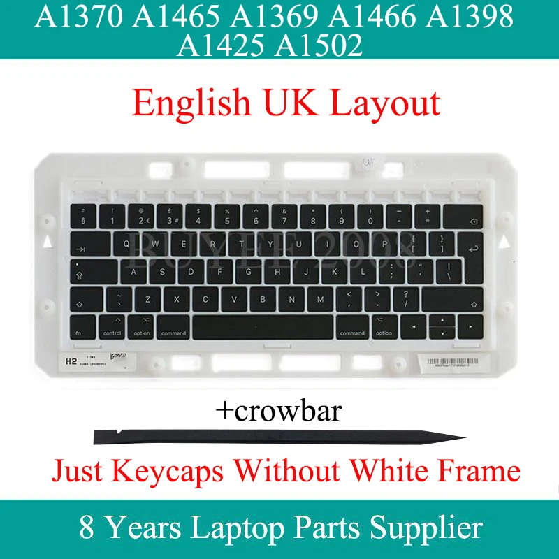 Оригинальный ключ AP08 AP11 UK для Macbook A1370 A1465 A1369 A1466 A1398 A1425 A1502 Keyboard Keycap с