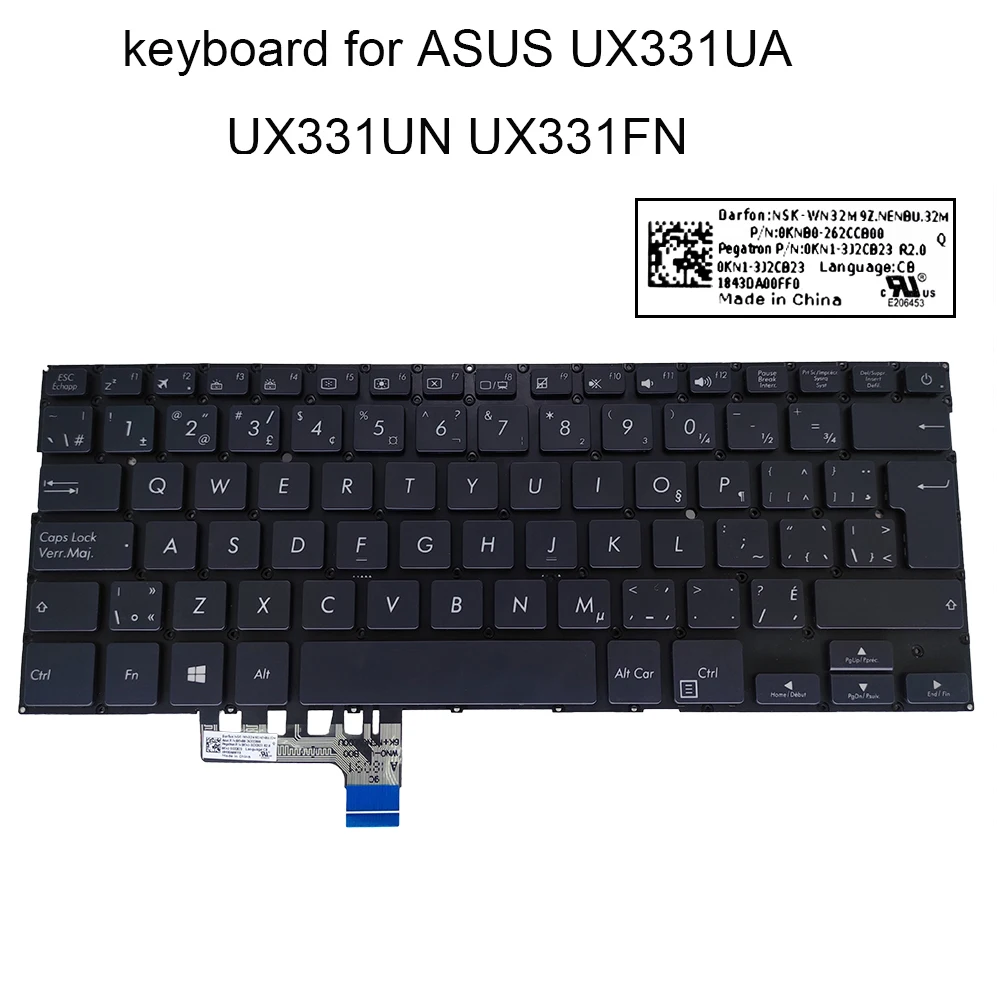 Новая японская канадская Французская клавиатура с подсветкой для ASUS UX331 ZenBook 13