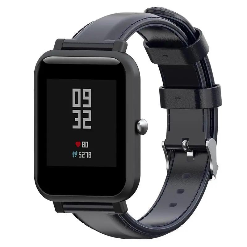 

20mm Adjustable Leather Bracelet Strap Watch Band Wristband Replacement Smart Band Accessories for Amazfit Bip Smart Watches