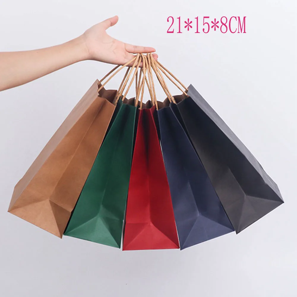 5 шт окружающей среды мешок модный Подарочный пакет из крафт бумаги с ручкой