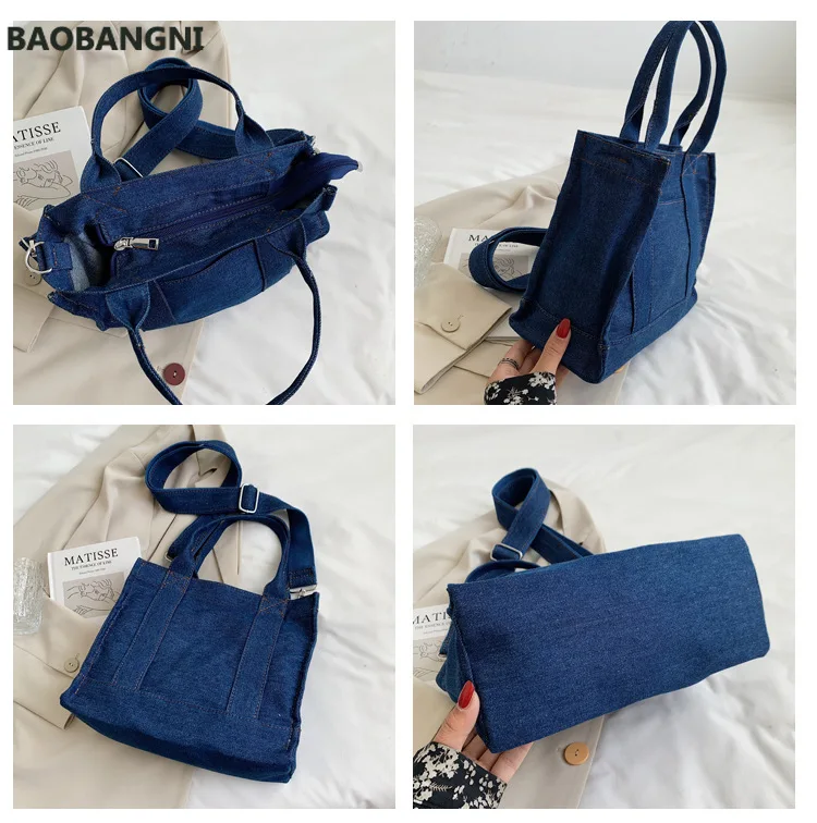Big capacity Women Shoulder Bags Casual Denim Female Crossbody Bags Fashion Lady Handbags and purse blue Casual totes bolsas