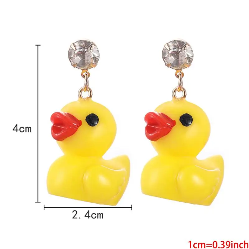 

1 Pair Cute Resin Small Yellow Duck Unique Stud Earrings Women Fashion Personality Birthday Gifts Hand-made Creative Jewelry