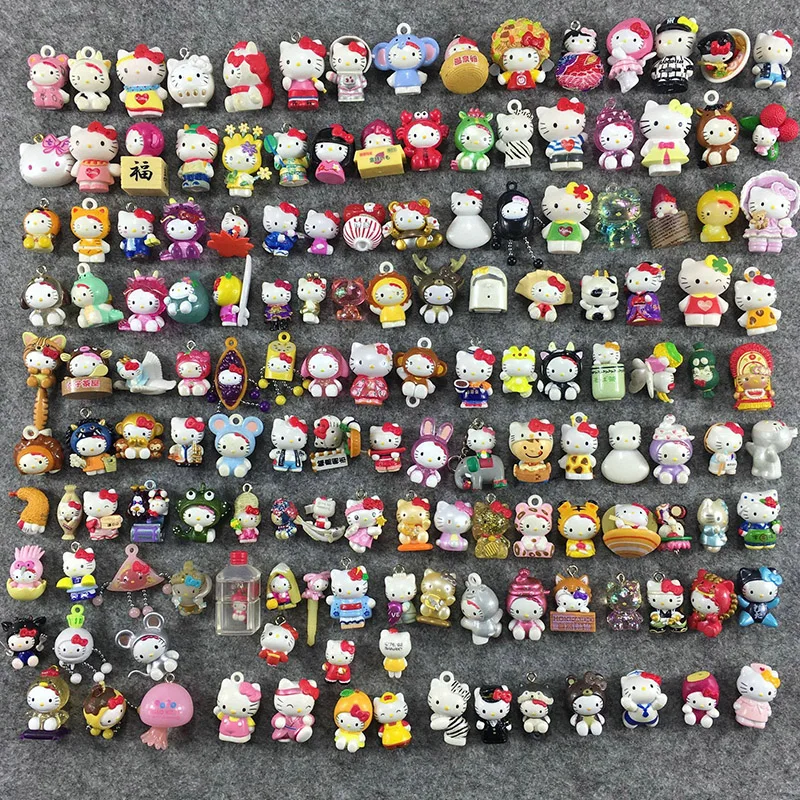 100 шт. японские Аниме брелки в виде кота HelloKitty с ангелом украшения микро ландшафта