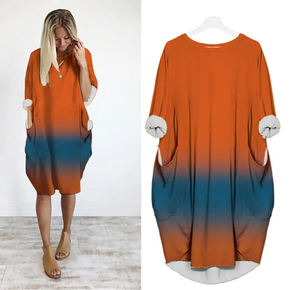 Новинка 2020 весенне осеннее Повседневное платье для женщин размера плюс