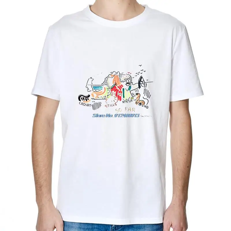

Crosby Stills Nash&Young So Far Album Cover Men's White T Shirt Tops Tee shirts Graphic t shirts Harajuku Men clothing