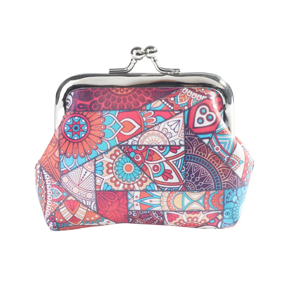 Винтажные женские кошельки для монет с принтом кошелек на застежке девушек