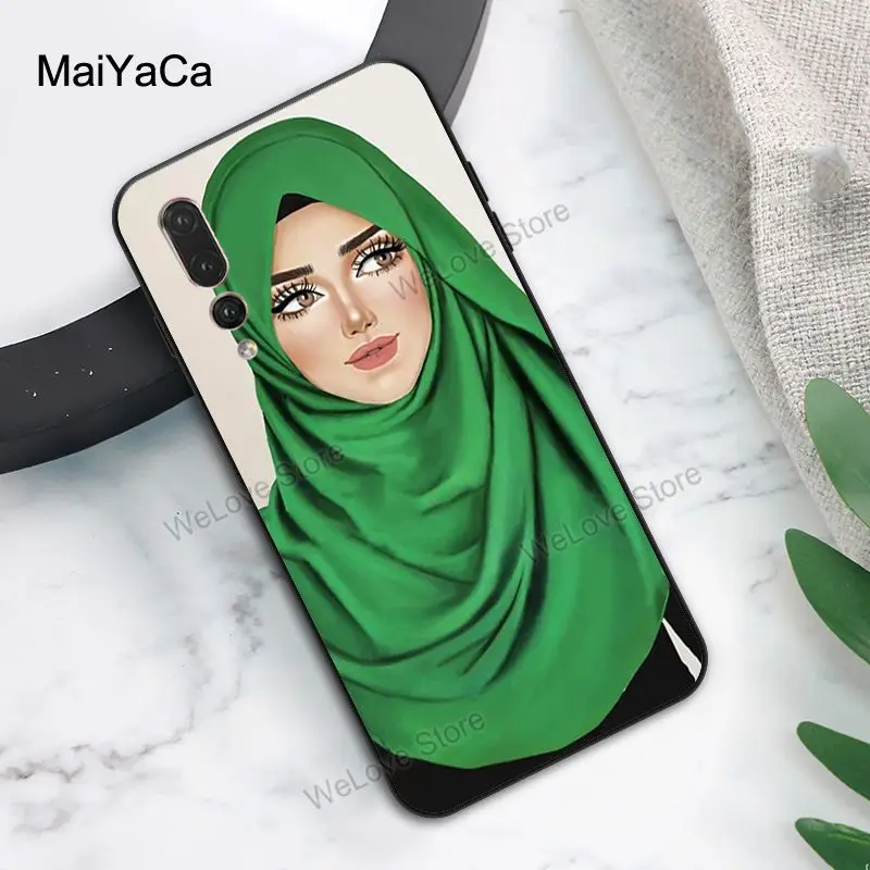 MaiYaCa Woman In Hijab Face Muslim Islamic Eye Case For Huawei P30 Pro P40 P10 P20 Lite Mate 20 30 10 Lite P Smart 2019 Z Coque images - 6