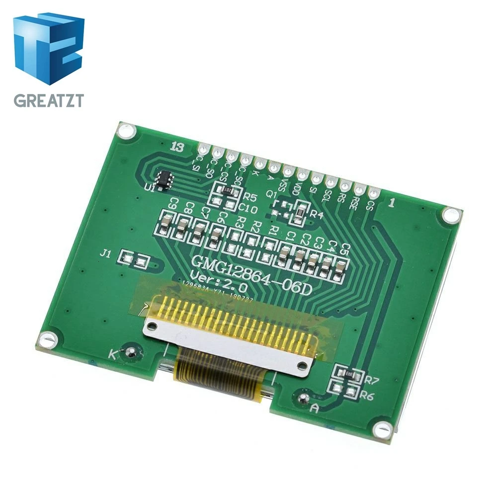 GREATZT ЖК-дисплей 12864 12812864-06d, 12864, ЖК-модуль, COG, с китайским шрифтом, матричный экран, SPI интерфейс
