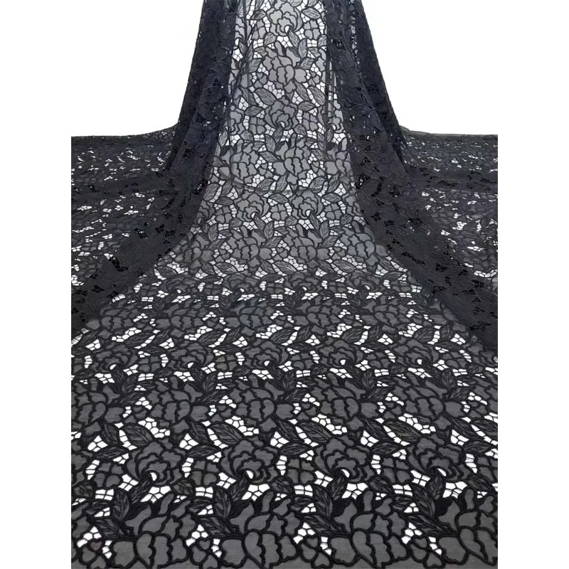 

Latest African Solid Lace Fabric Embroidery French Mesh Lace Fabric Nigerian Tulle Net Lace For Party Clothes
