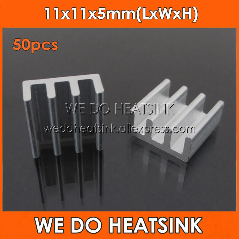 WE DO HEATSINK 50pcs 11x11x5mm Extruded Radiators Extrusion Aluminium Heatsink Cooler For IC DC Converter Fans & Cooling | Компьютеры и
