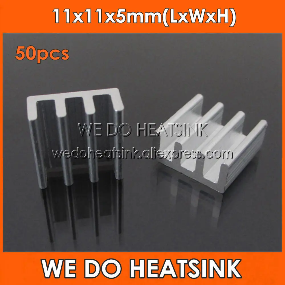 WE DO HEATSINK 50pcs 11x11x5mm Extruded Radiators Extrusion Aluminium Heatsink Cooler For IC DC Converter Fans &amp Cooling | Компьютеры и