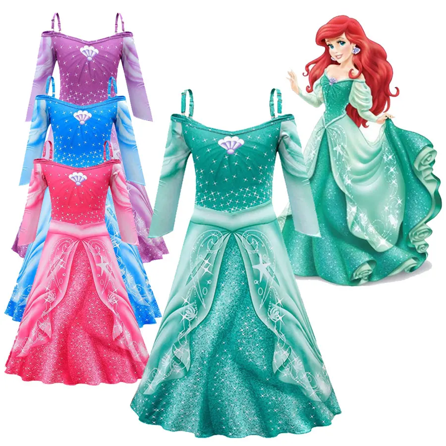 

Платье Ариэль принцесса для представлений на Хэллоуин, платье для косплея, длинная юбка принцессы, юбка на бретельках, 2021