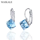 Женские серьги-гвоздики с австрийским кристаллом MAIKALE, маленькие яркие серьги