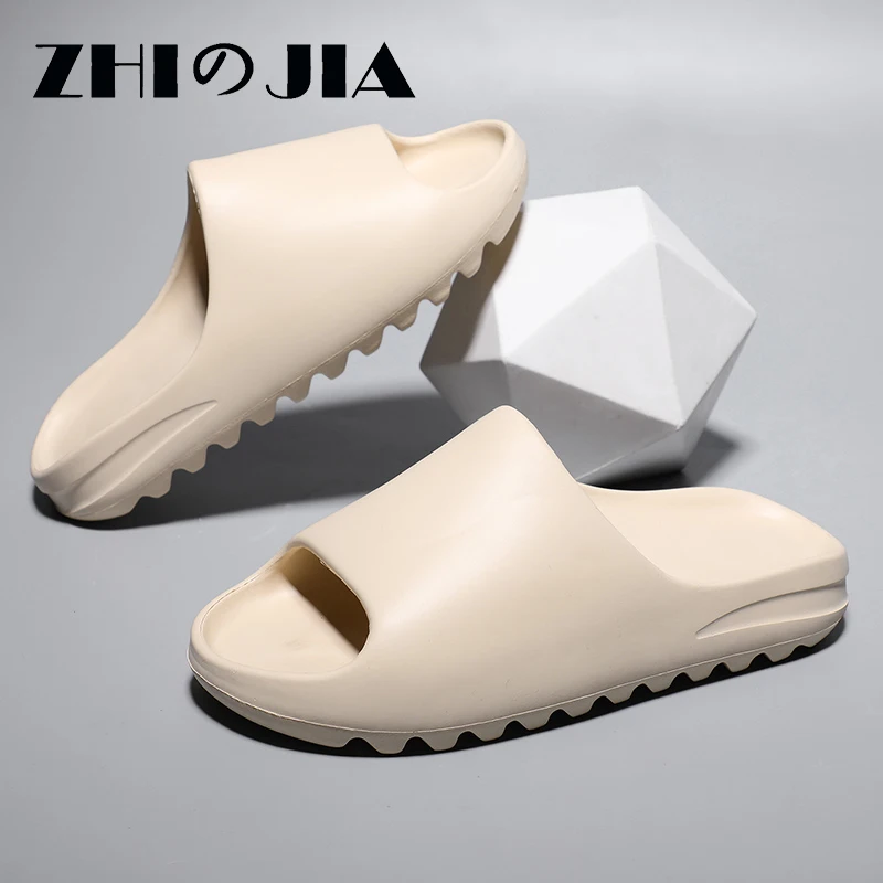 

2022 Men's summer Slides breathable cool beach slippers fish mouth flip flops men women sandals light weight yzy plus size 31-46