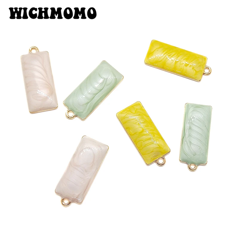 

Новая мода 6 шт./пакет 28*12 мм цинковый сплав конфеты цвета капля масло прямоугольные Подвески DIY ювелирные изделия ожерелье серьги аксессуар...