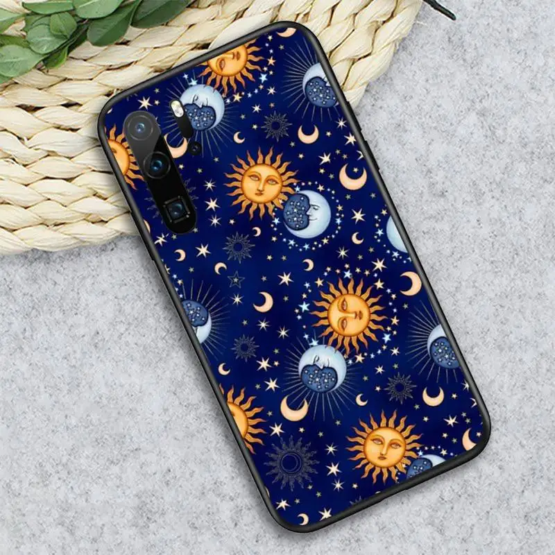 

Sun moon stars Phone Case For Huawei honor Mate P 10 20 30 40 i 9 8 pro x Lite smart 2019 nova 5t
