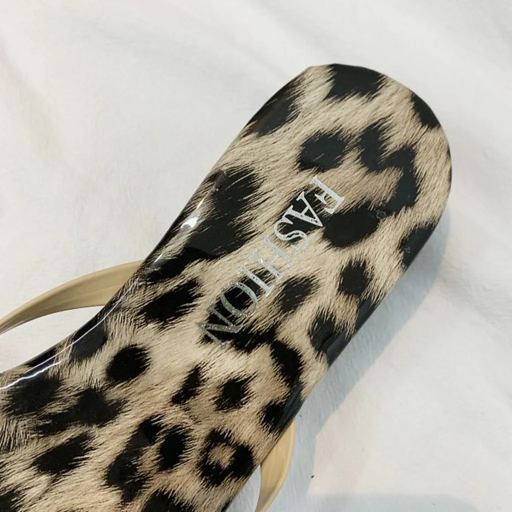 

SAGACE Flip Flops Shoes Woman Girl Leopart Print Flat Beach Slipper Sandals Slippers Shoes Beach Sandals Slippers Shoes