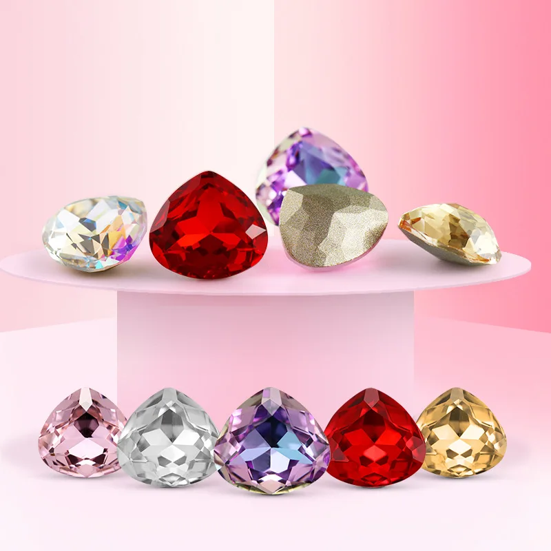 Стразы в форме сердца с кристаллами пришивные стразы высокого качества