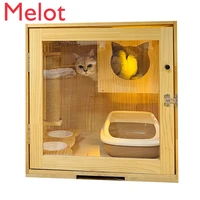 cat villa solid wood cat cage luxury cat nest cattery cat house cat bed cat showcase free access cat apartment