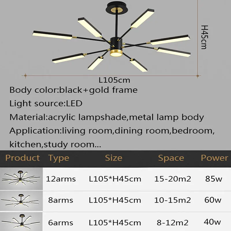 

Modern Led Pendant Light For Living room Dining room Bedroom Black Hanging Led Pendant Lamp Nordic Luxury Home Lighting Fixtures