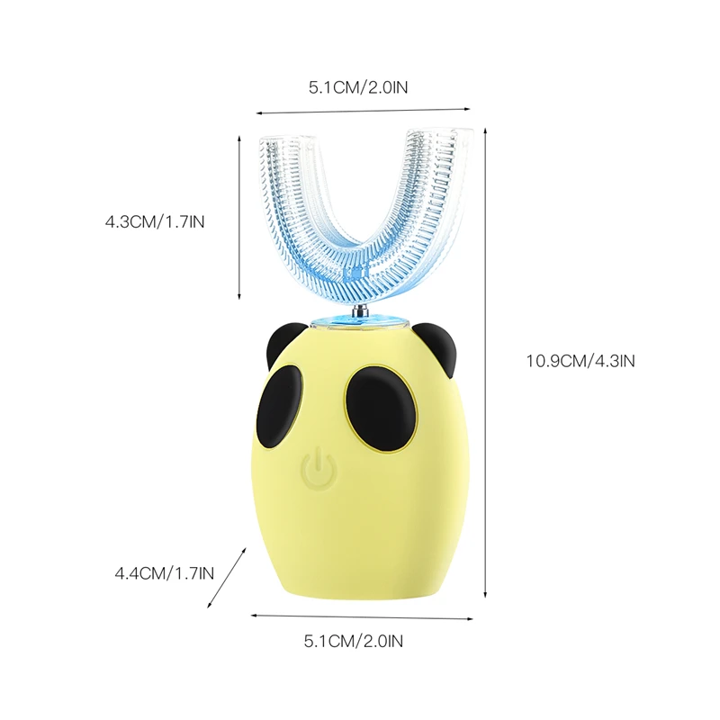 

U Shaped Ultrasonic Wave Toothbrush Whitenting 3 Modes Silicone Electric Tooth Brush USB Rechargeable Teeth Cleaner With Timer