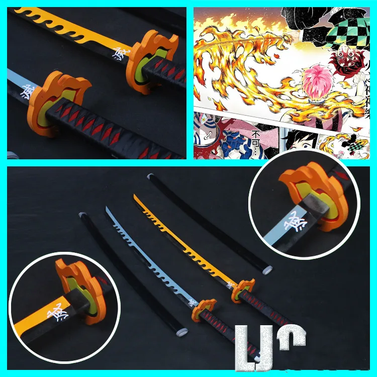 Меч из ПВХ оружие демон убийца Rengoku Kyoujurou Косплэй вооруженных самурайский меч