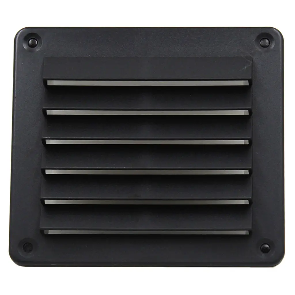 

ABS Plastic Stamped Louvered Vent for Marine Boat Yacht Caravan - Rectangular - 140x126mm/ 5.5'' x 5'', Black