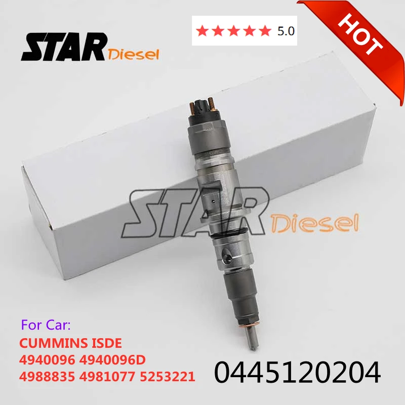 

Звездный дизельный инжектор 0445120204 автозапчасти 0 445 120 204 для CUMMINS ISDE 4940096 4940096D 4988835 4981077 5253221