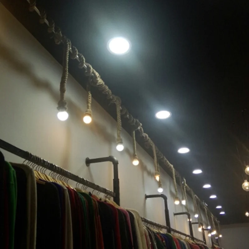 Винтажная веревка подвесные светильники лампа для лофта креативная личность