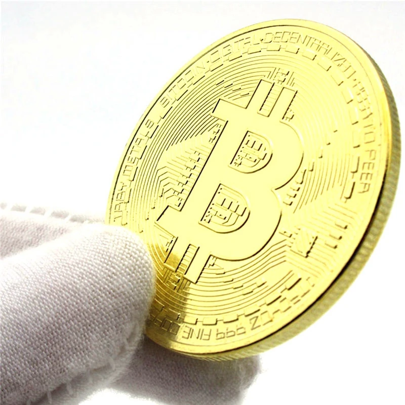 

1PCS Creative Souvenir Gold Plated Bitcoin Coin Collectible Great Gift Bit Coin Art Collection Physical Gold Commemorative Coin