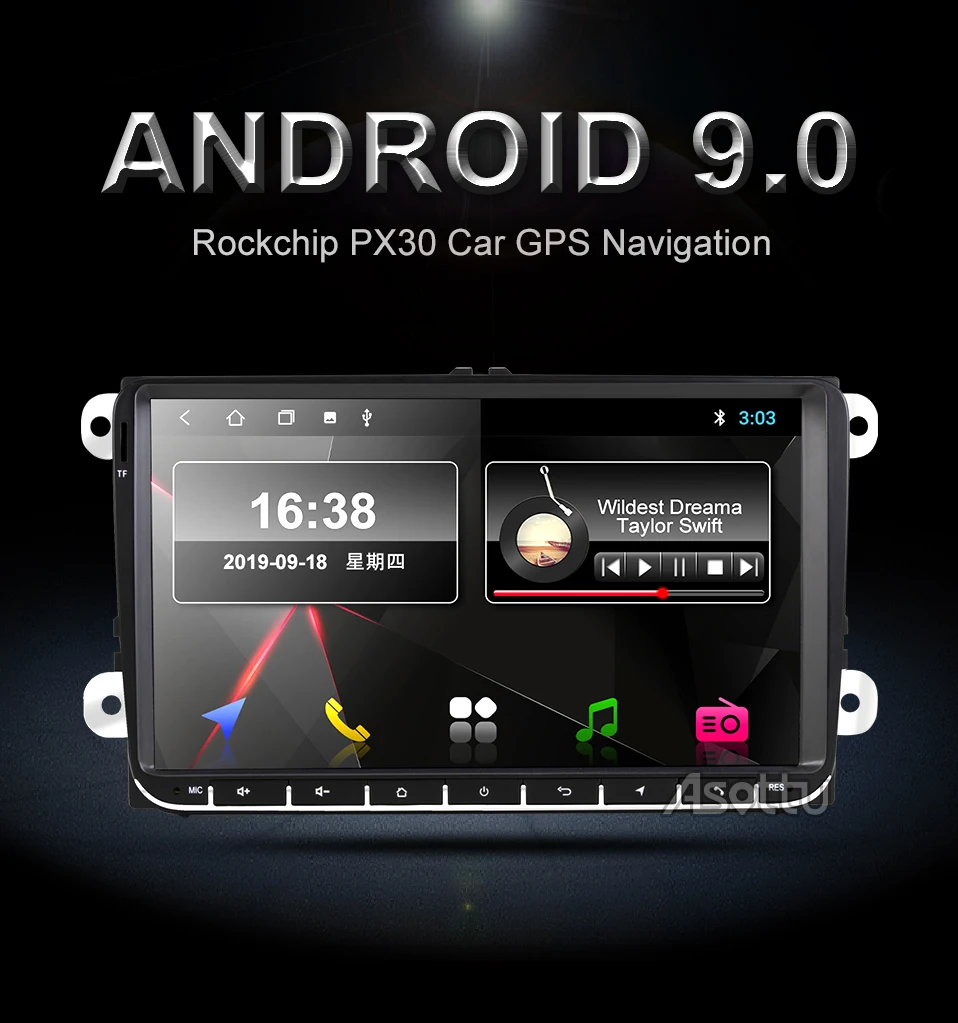 Asottu VW302 android 9,0 автомобильный dvd для Skoda Fabia octavia Superb Yeti Seat Rapid для vw golf tiguan polo passat CC