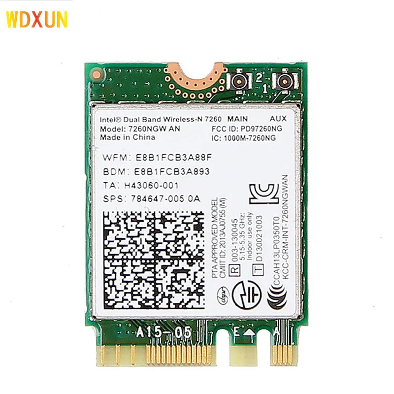 Intel Wireless N 7260 7260NGW UM Wifi + Bluetooth 4 0 802.11n 2 4g/5 ГГц Wlan сетевая карта 300 Мбит/с