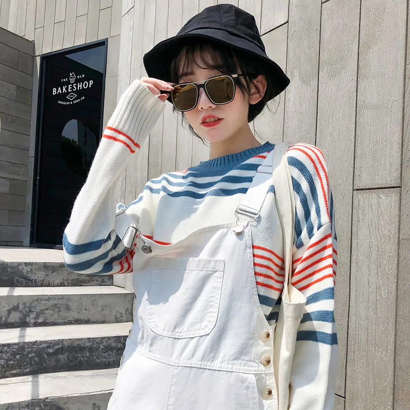 

2020 Women's Jeans Korean Plus Size Overalls Loose Cotton Denim Winter Spring Cargo Pants Oversized Baggy Jeans Women