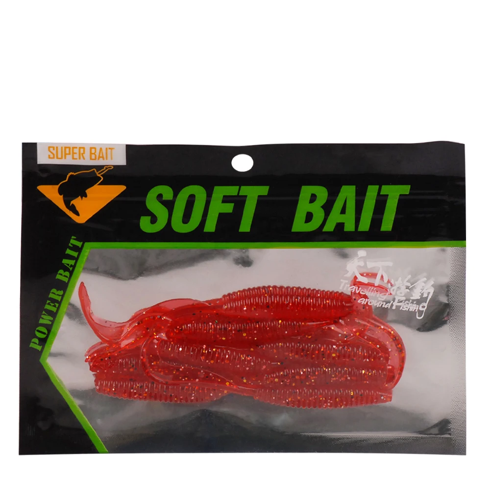 

16Pcs/Lot Long Tail Grubs 95mm 2.3g-2.5g Artificial Bait Soft Fishing Lure Worm Fishing Smell Silicone Bait Peche Peurre Souple