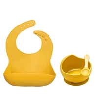 dining appliance baby accessories waterproof bibs for children feeding solid food dishes plates sucker bowl spoon baby stuff