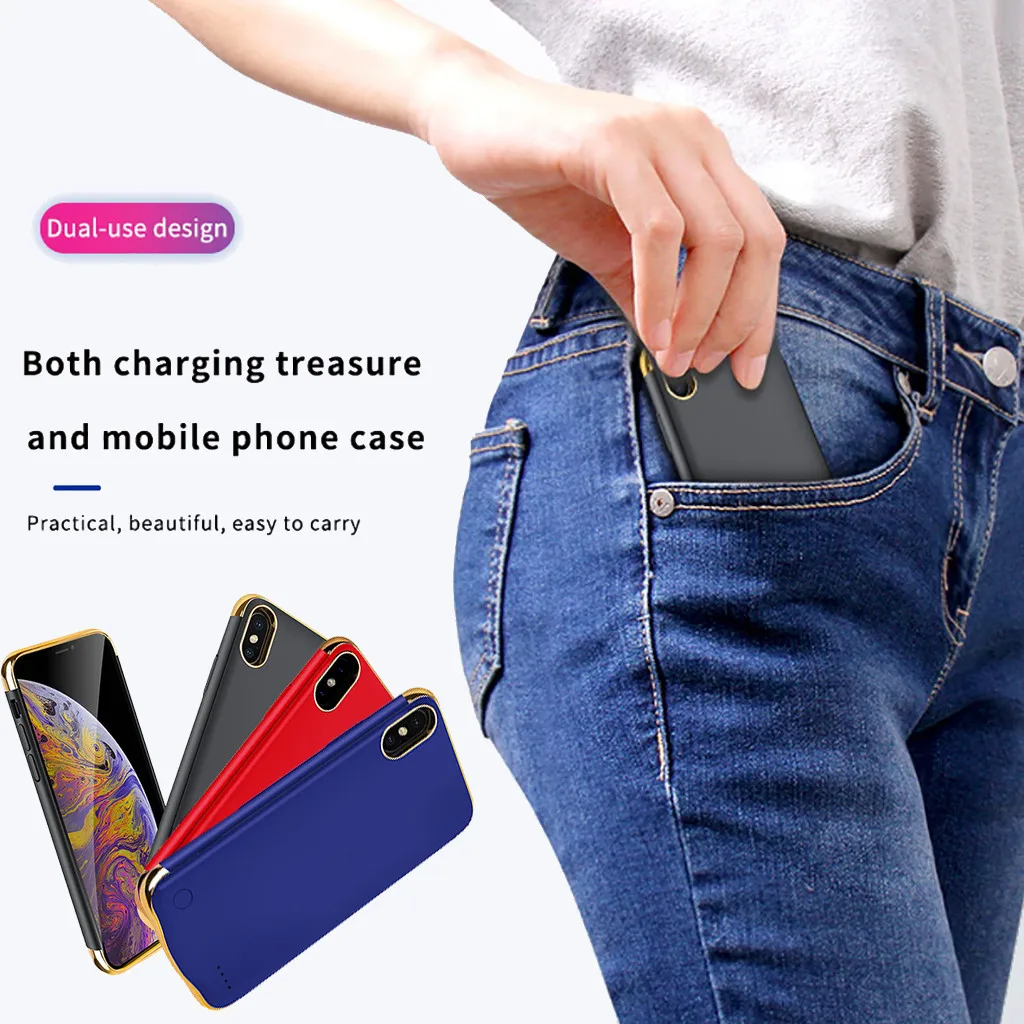 Расширенный аккумулятор 5800 мач чехол для телефона зарядки iphone X/XS 5 8 дюйма/XR 6 1