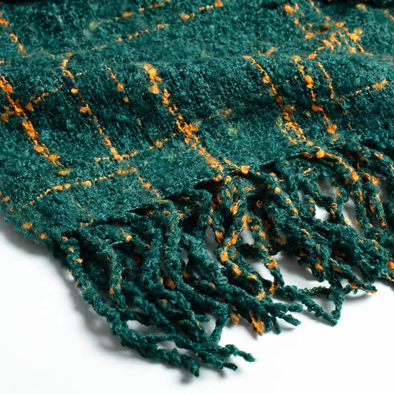 Мода 2019 Осень Зима теплые женские шарфы трикотажные темно-синие кашемировые