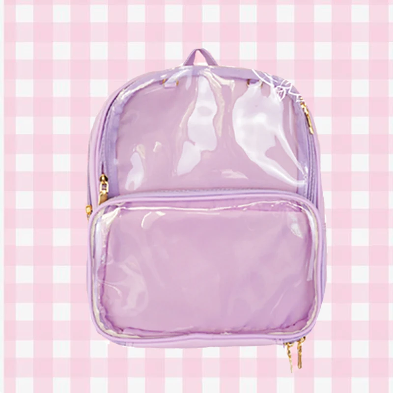 purple Новое поступление, женская сумка, Kawaii, прозрачный рюкзак, 7 цветов, для девушек, прозрачный рюкзак, для девочек-подростков, милая сумка в стиле Лолиты, Itabag H224 - Цвет: purple