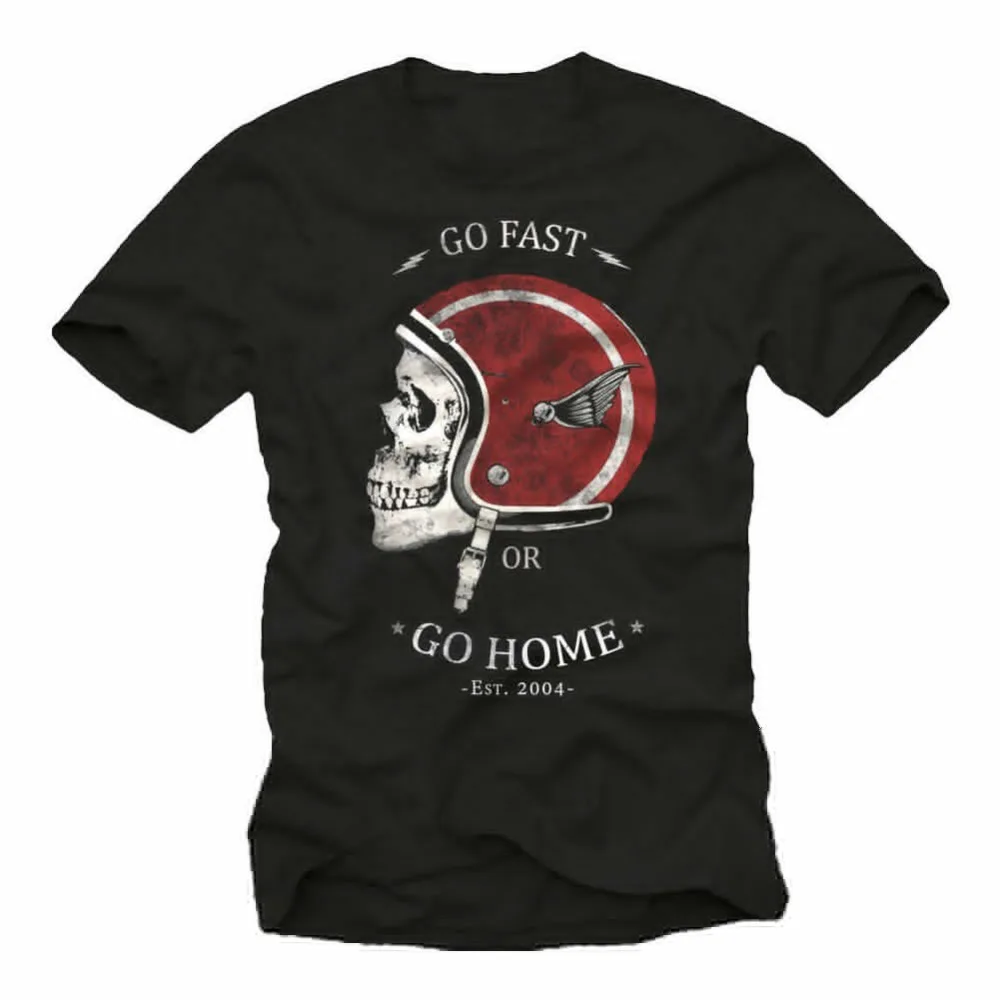 

Fashion Men Printed T Shirts Skull Men Biker Shirt With Go Fast T-shirt Male Cotton Short Sleeve Motorcycle Helmet Tee Shirt