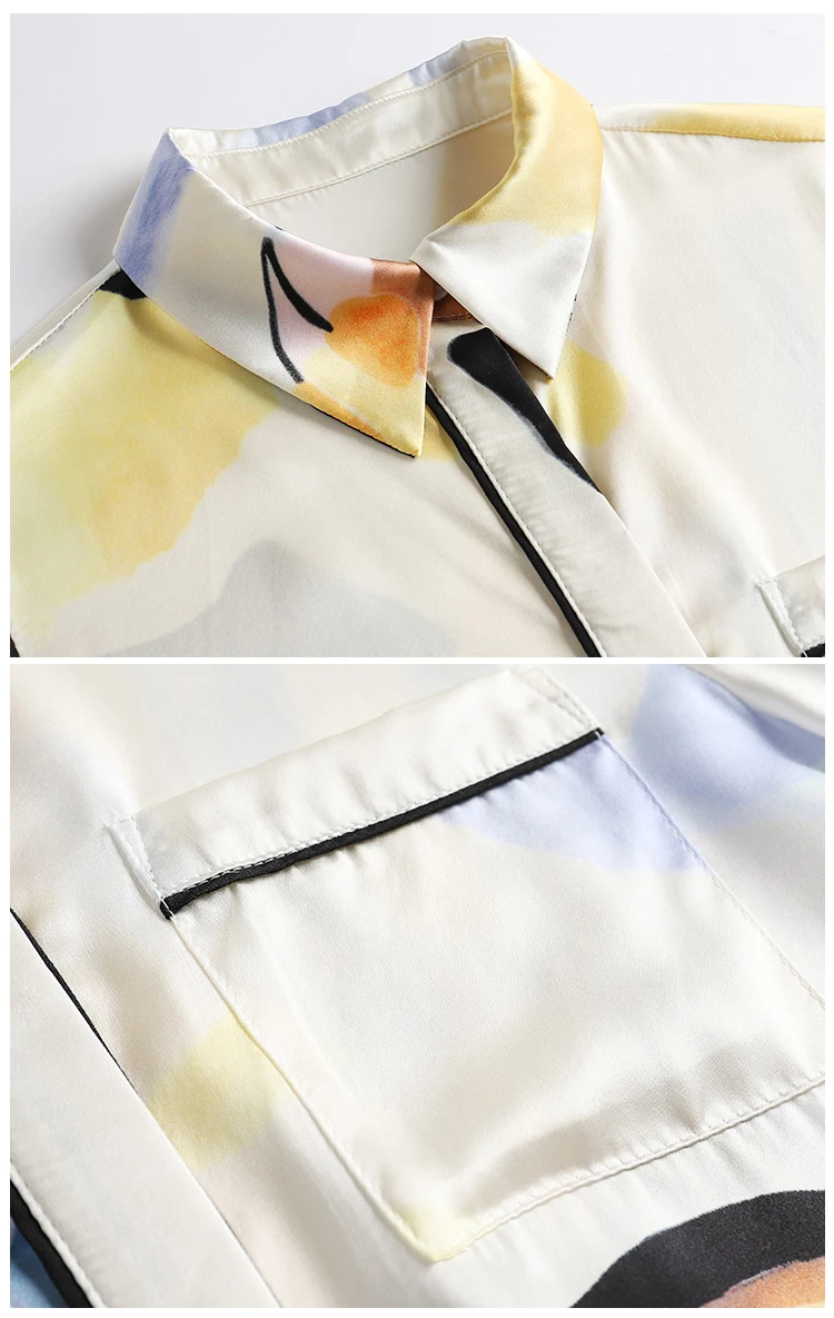 Женская блузка на пуговицах Tingfly Vogue Повседневная Блузка с отложным воротником и