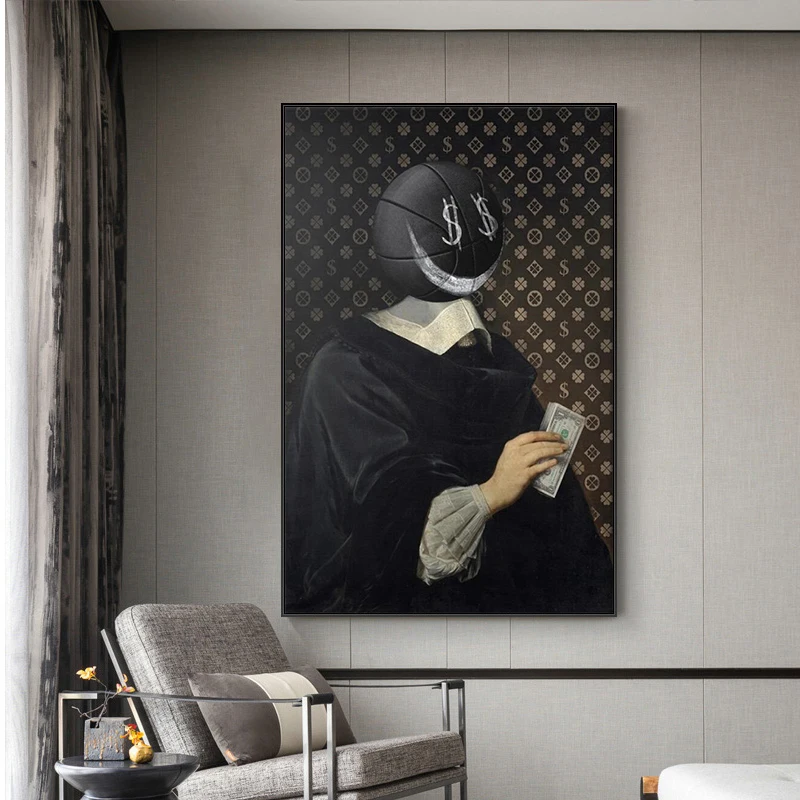 Роскошная живопись семейный дворец в маске ВИНТАЖНЫЙ ПЛАКАТ доллар человек