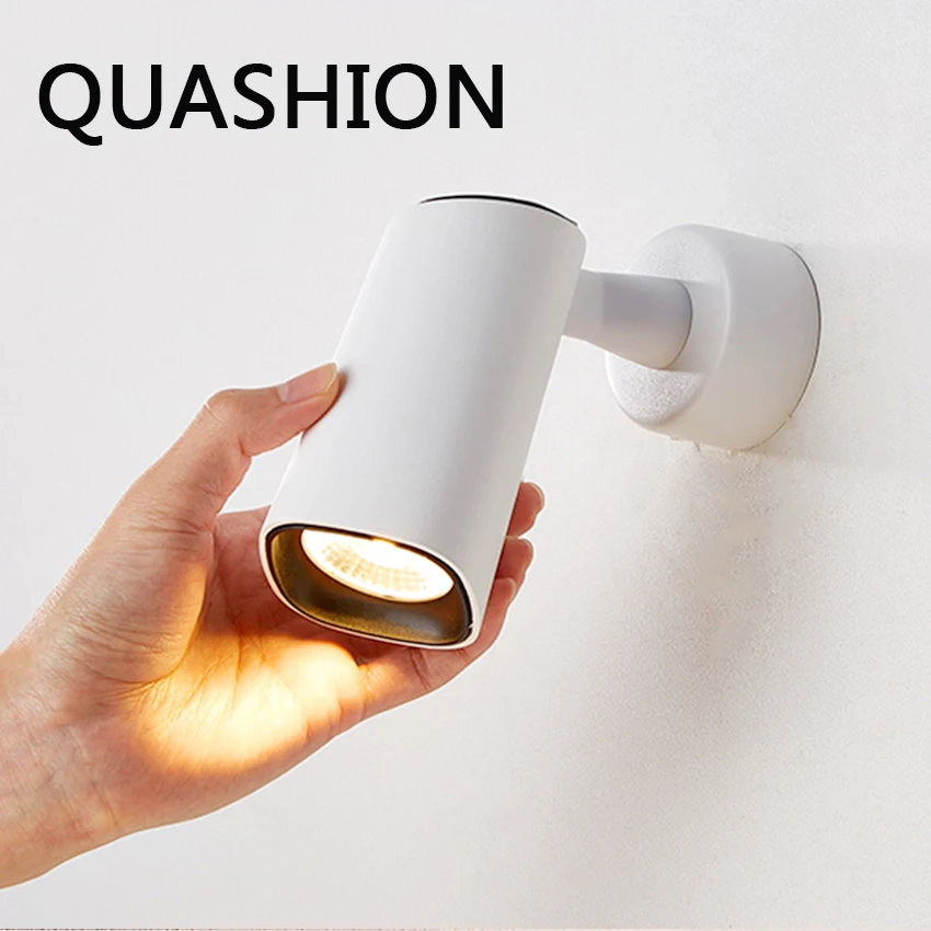

LED Wall Lamp Nordic Bedside Rotating Adjustable Lamps Simple Store Decors Small Spotlight Home Decors Surface Mount Wall Lights