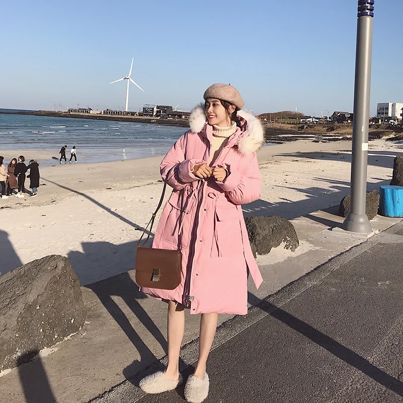 Женская Длинная зимняя парка с длинным рукавом пальто капюшоном и куртки модная