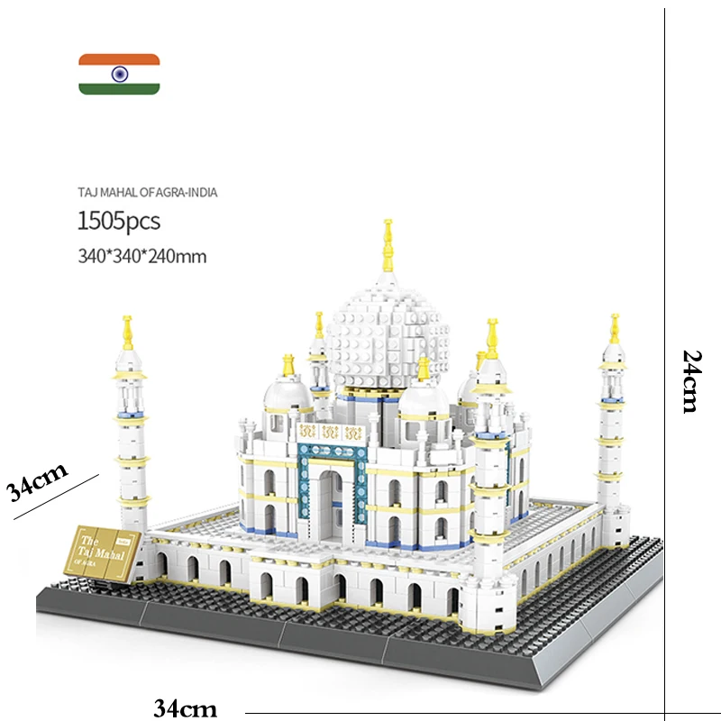 

City Architecture model building blocks studio Temple Taj Mahal Big Ben Eiffel Tower London New York Germany construction toys