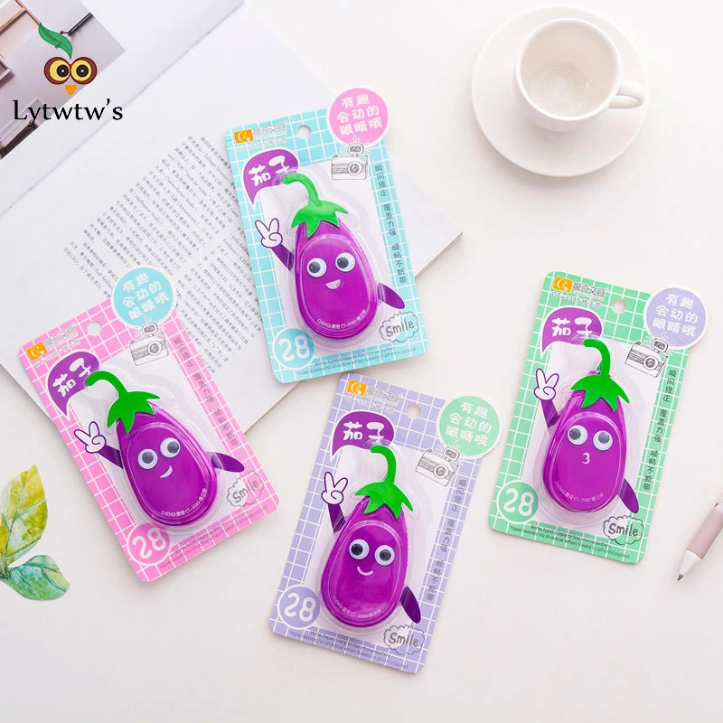 1 шт. Lytwtw милые каваи баклажаны коррекции ленты Канцелярские офисные школьные