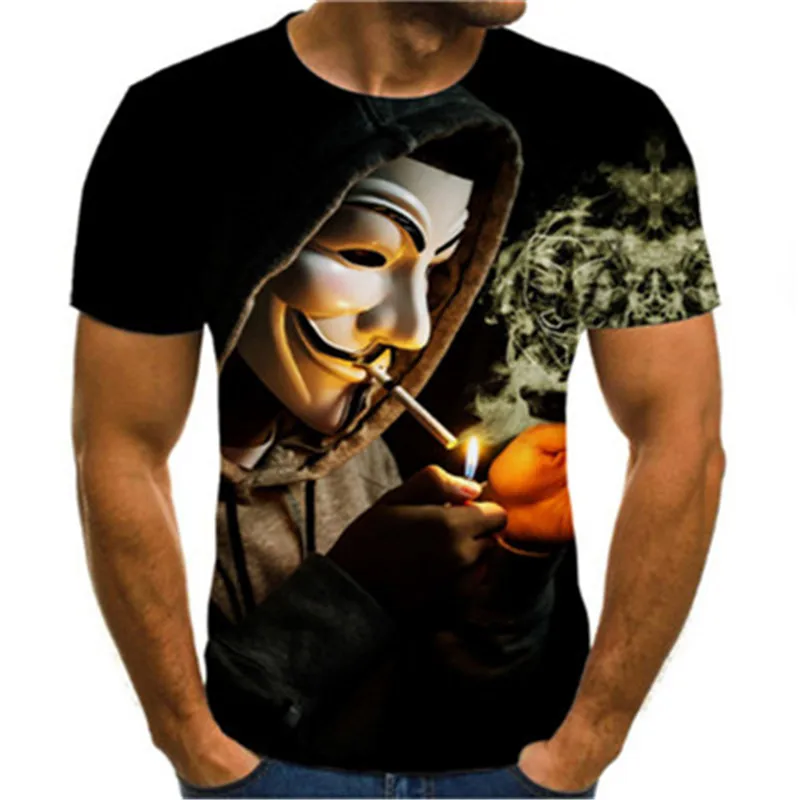 

New men's T-shirt summer round neck short sleeve beer 3D printing Harajuku T-shirt men's street casual T-shirt