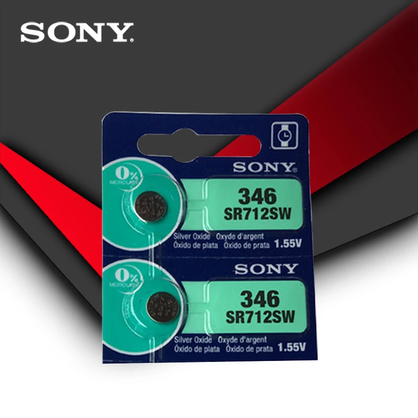 2 шт. Sony 100% оригинальный 346 SR712SW 1 55 в кнопочный элемент серебряного цвета сделано