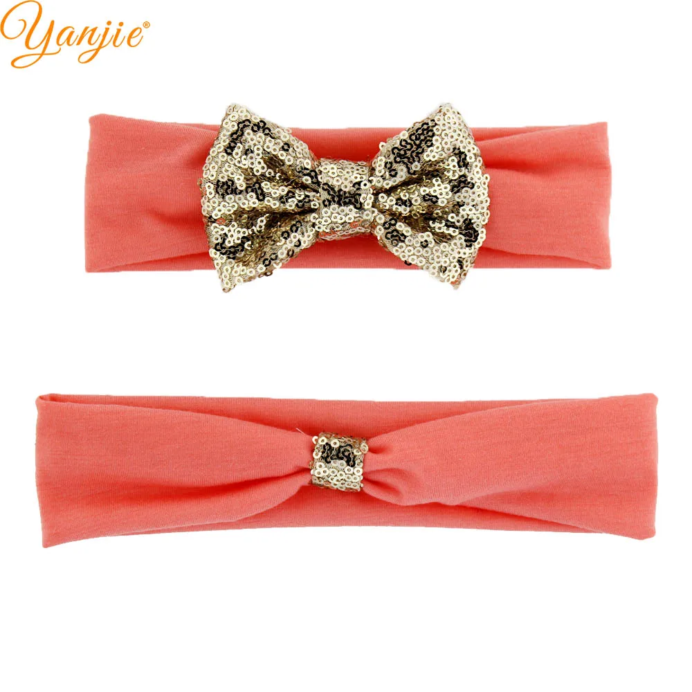 Набор из хлопковой повязки для мамы и детей мягкие эластичные бантики волос с