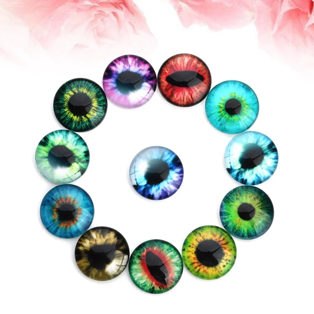 

20pcs 20mm Diameter Mixed Color Retro Glass Doll DIY Animal Eyes Accessories for DIY Scrapbooking Crafts Projects