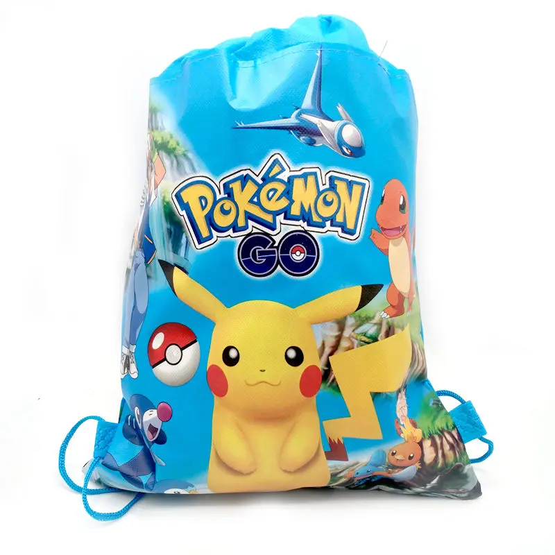 Pikachu-BagA 5/10/20/30 шт украсить День рождения Mochila малыш душ Мальчики сувениры рюкзак Pokemon на тему Пикачу синий шнурок мешки для подарков - Цвет: Pikachu-BagA